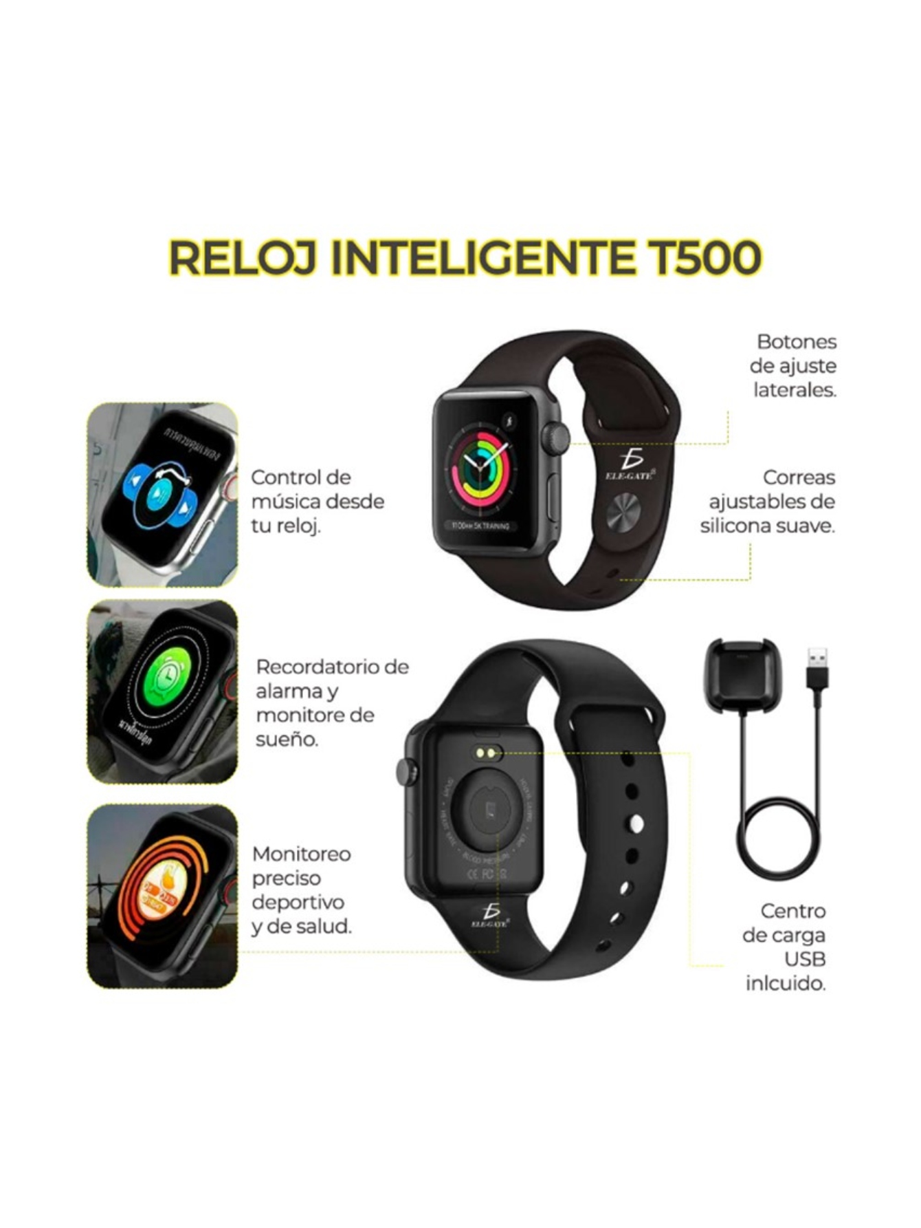 Reloj Inteligente T500 Llamada Bluetooth Smartwatch Deportivo Oxigeno